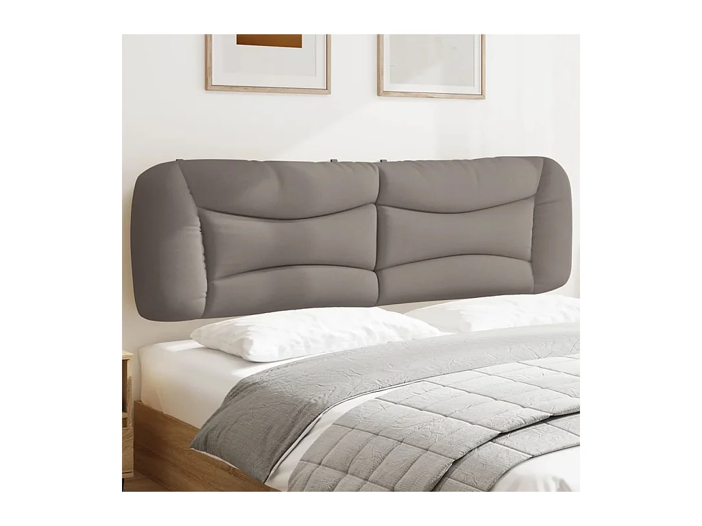 Cabecero de Cama | Cabezal de cama | Mueble de cabecero acolchado Hvar tela gris taupé 180 cm
