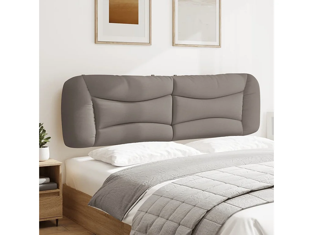 Cabecero de Cama | Cabezal de cama | Mueble de cabecero acolchado Hvar tela gris taupé 180 cm