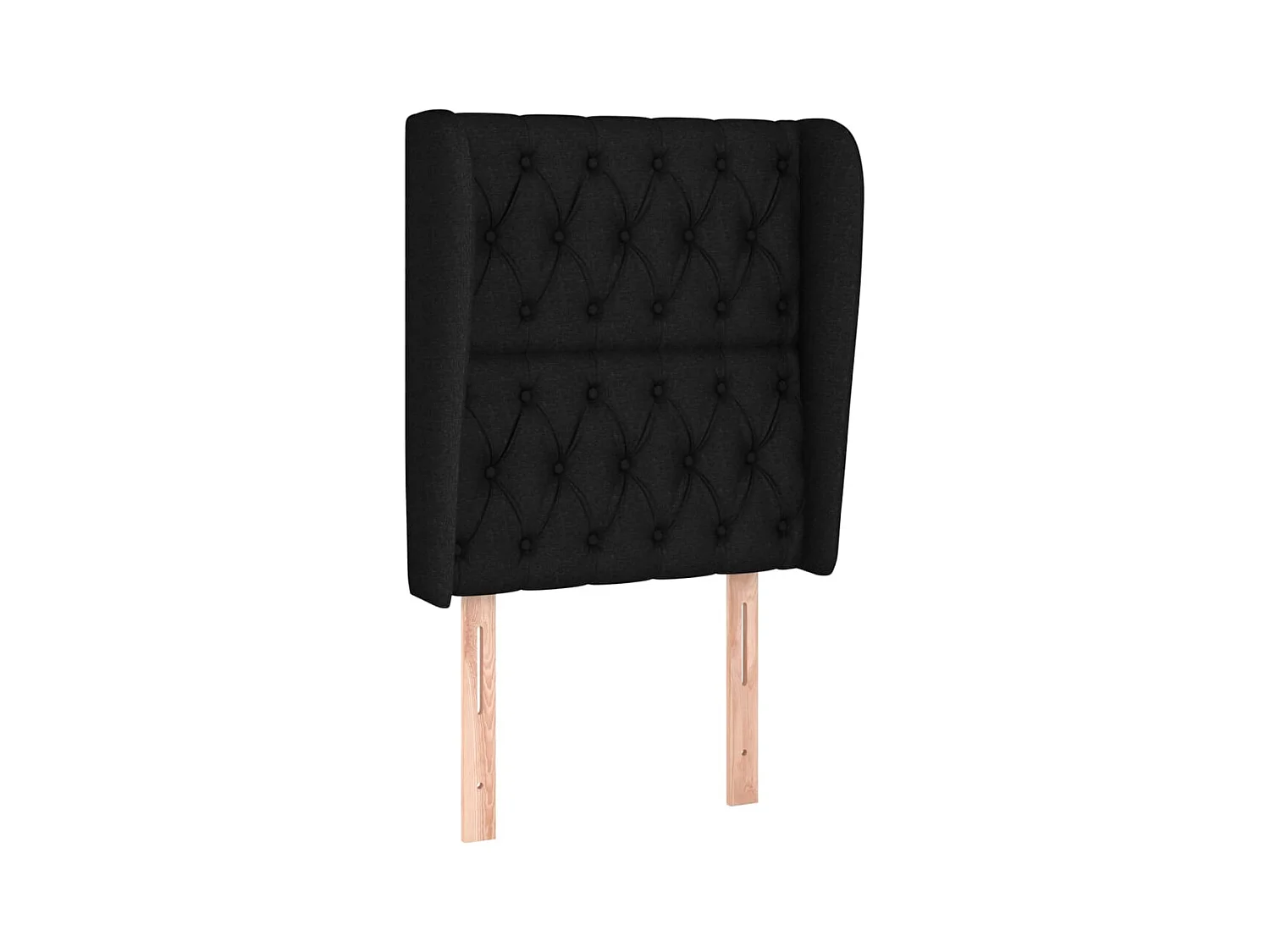 Tête de Lit | Panneau de tête pour lit Moderne avec oreilles Noir 83x23x118/128 cm Tissu