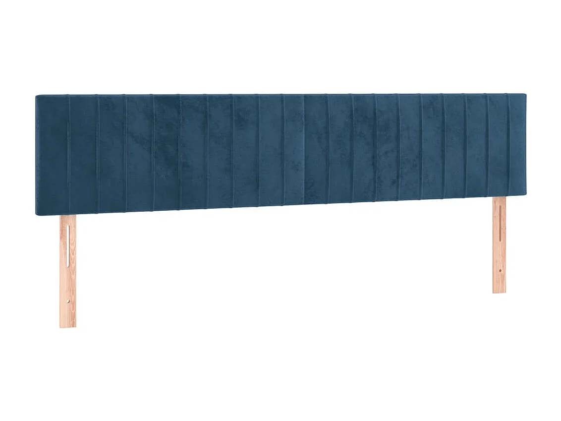 Hoofdbord | Hoofdeinde LED 160x5x78/88 cm fluweel donkerblauw