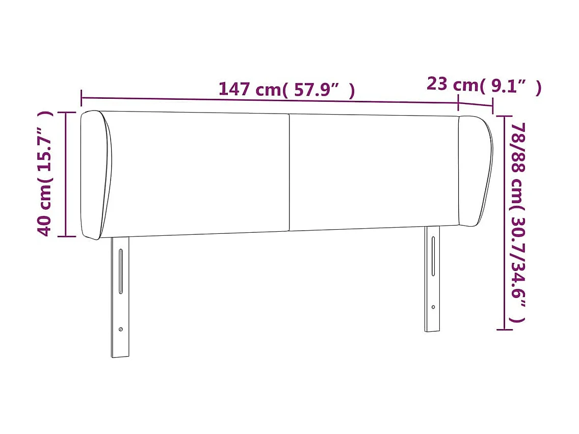 Mueble cabecero | Cabezal de cama | Cabecero de terciopelo rosa 147x23x78/88 cm
