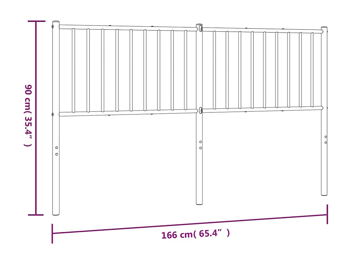 Tête de Lit | Panneau de tête pour lit Moderne métal blanc 160 cm