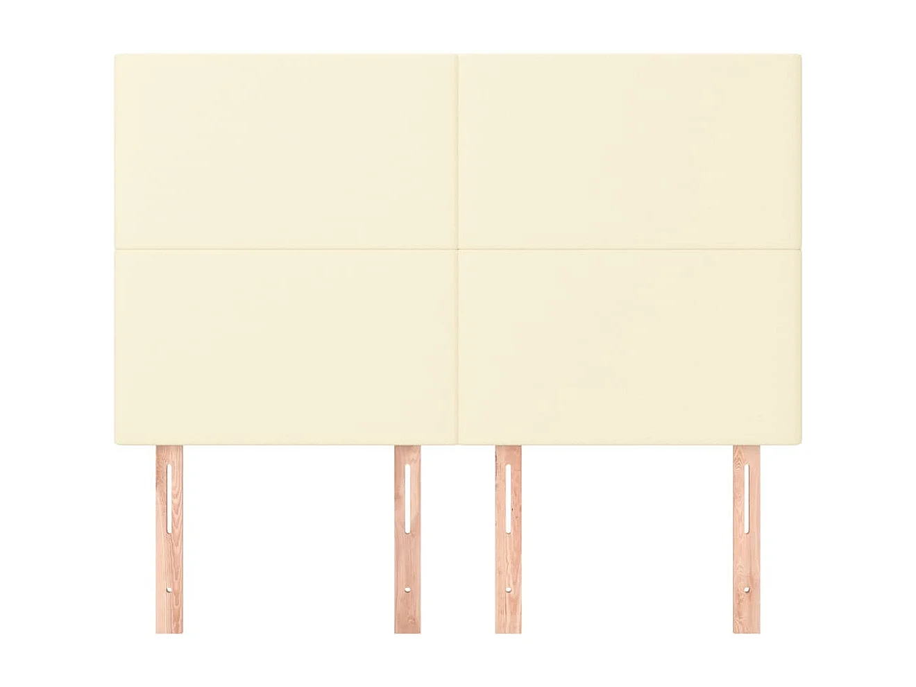 Cabeceros | Cabezal de cama | Mueble de cabecero 4 unidades cuero sintético color crema 72x5x78/88 cm