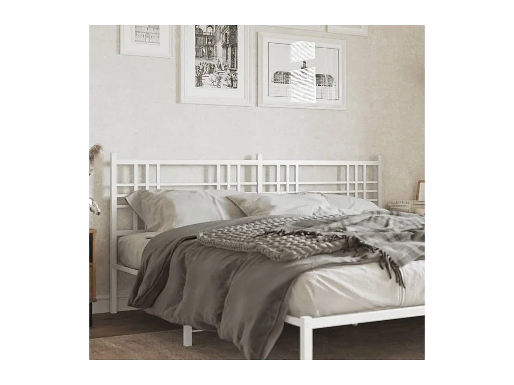 Mueble cabecero | Cabezal de cama | Cabecero de metal blanco 180 cm