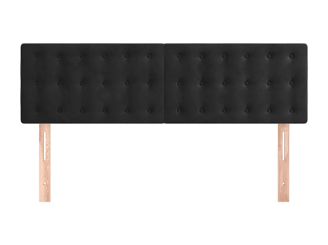 Têtes de lit | Panneaux de tête pour lit Moderne 2 pcs Noir 72x5x78/88 cm Velours