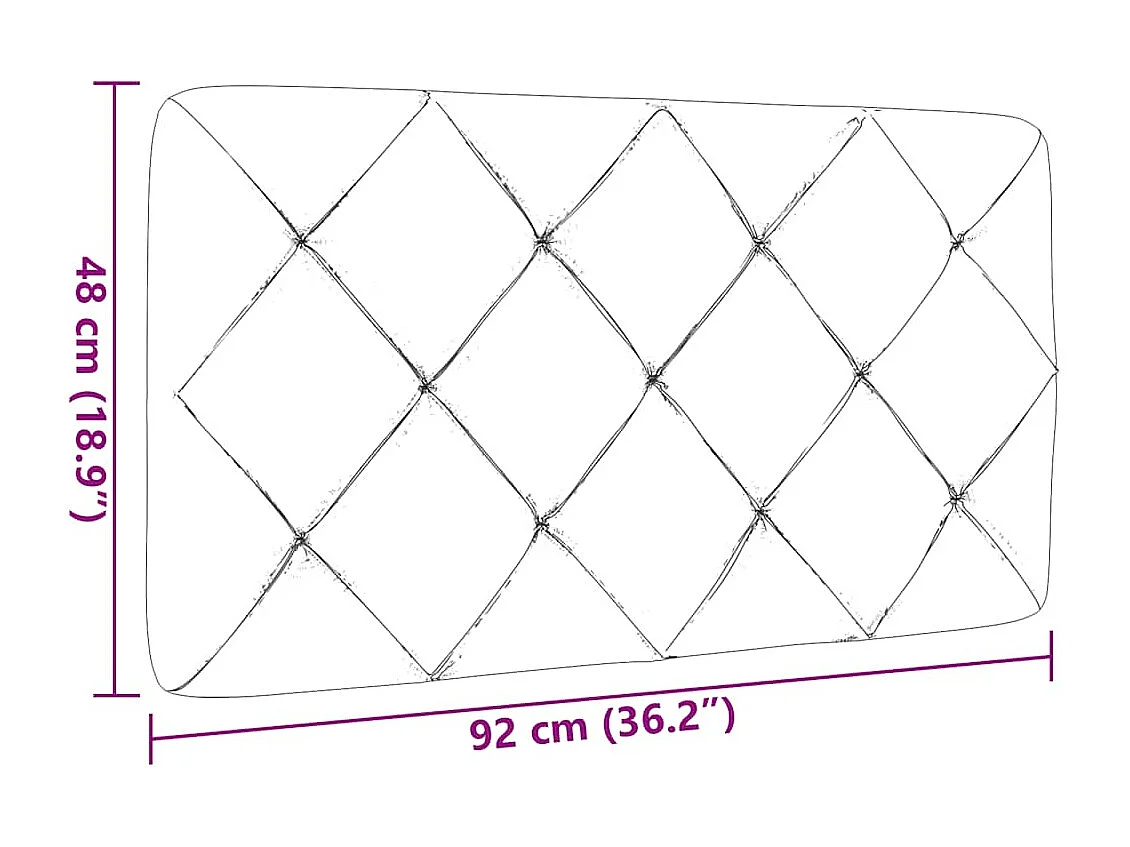 Cabecero de Cama | Cabezal de cama | Mueble de cabecero acolchado tela marrón oscuro 90 cm