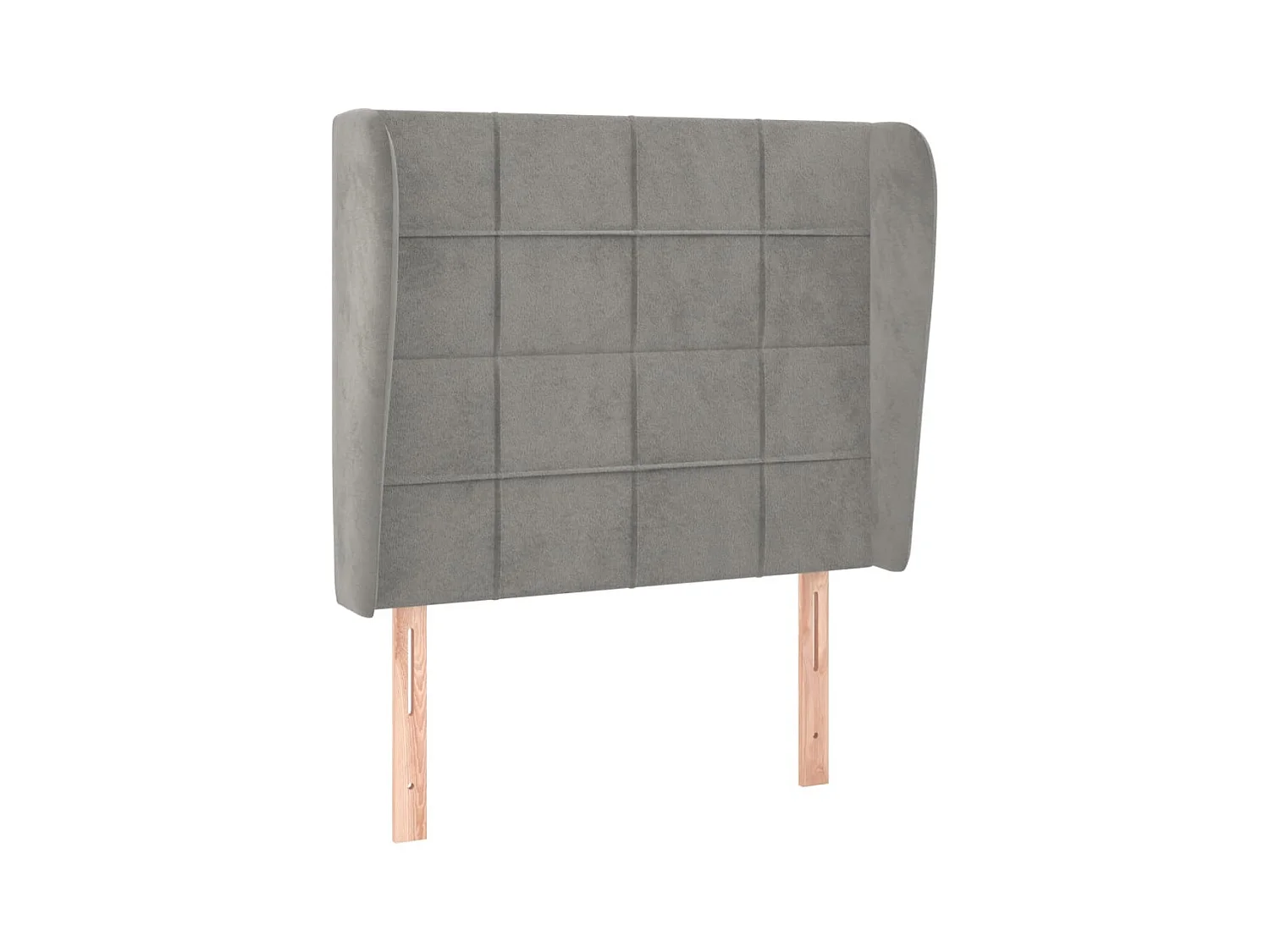 Tête de Lit | Panneau de tête pour lit Moderne avec oreilles Gris clair 103x23x118/128 cm Velours