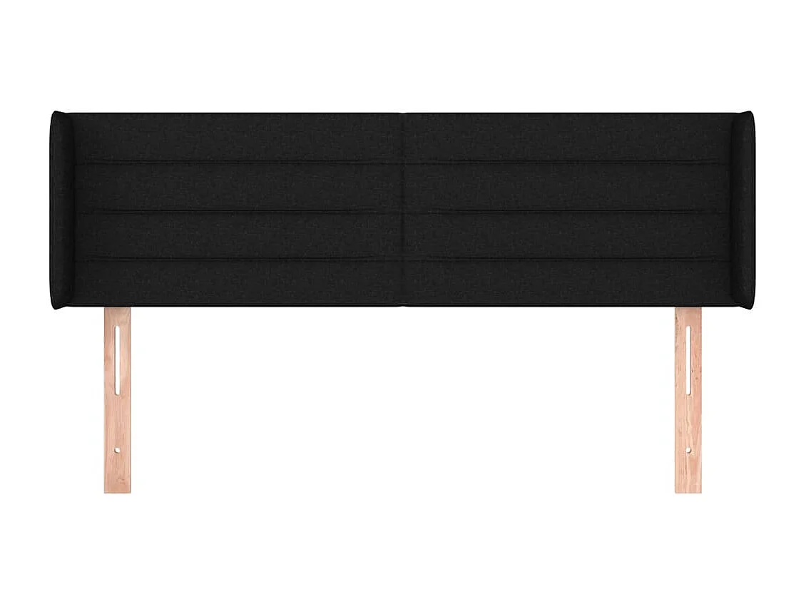 Mueble cabecero | Cabezal de cama | Cabecero de tela negro 147x16x78/88 cm