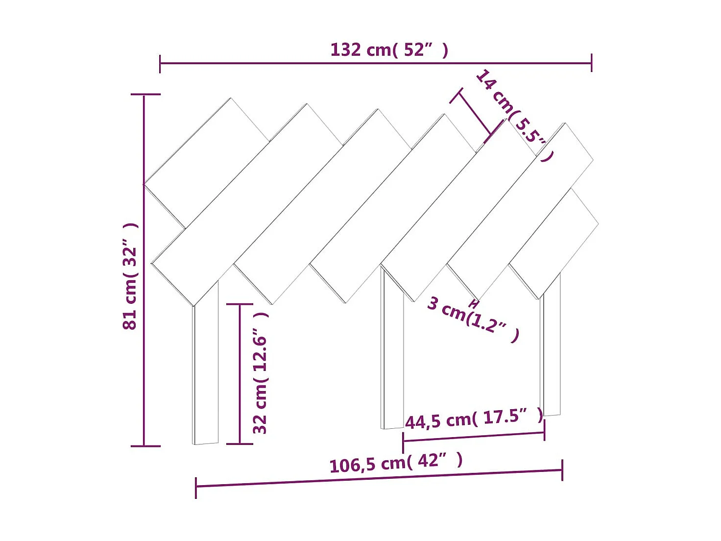 Tête de Lit | Panneau de tête pour lit Moderne Blanc 132x3x81 cm Bois massif de pin
