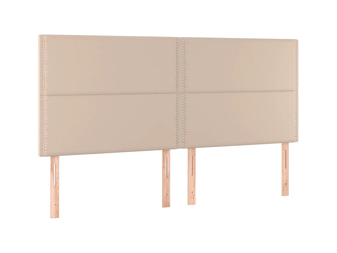 Tête de Lit | Panneau de tête pour lit Moderne à LED Cappuccino 180x5x118/128 cm Similicuir