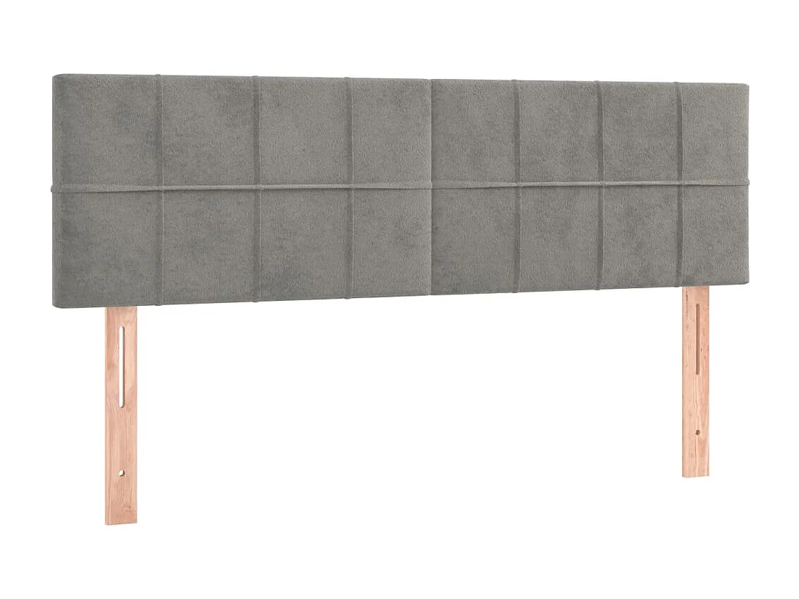 Hoofdbord | Hoofdeinde LED 144x5x78/88 cm fluweel lichtgrijs