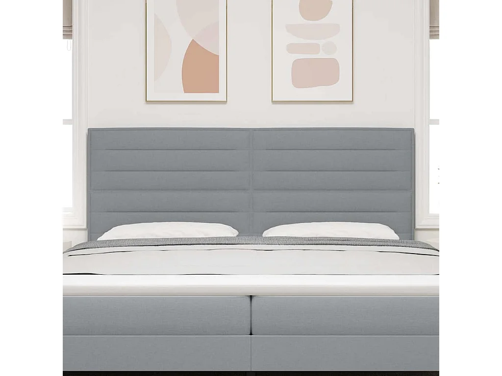 Tête de Lit | Panneau de tête pour lit Moderne Hauteur réglable Manuel Gris clair 200 cm tissu