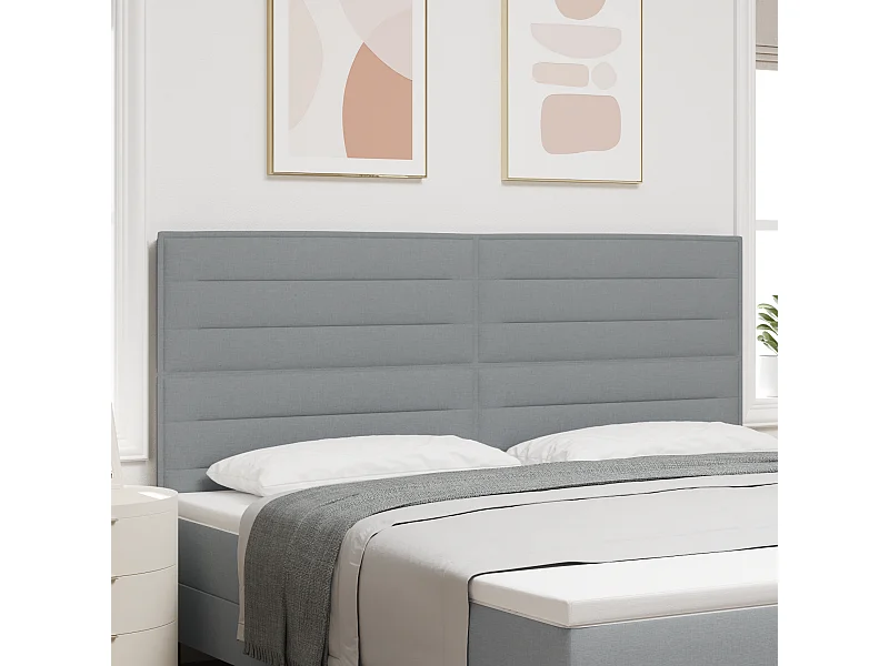 Tête de Lit | Panneau de tête pour lit Moderne Hauteur réglable Manuel Gris clair 200 cm tissu