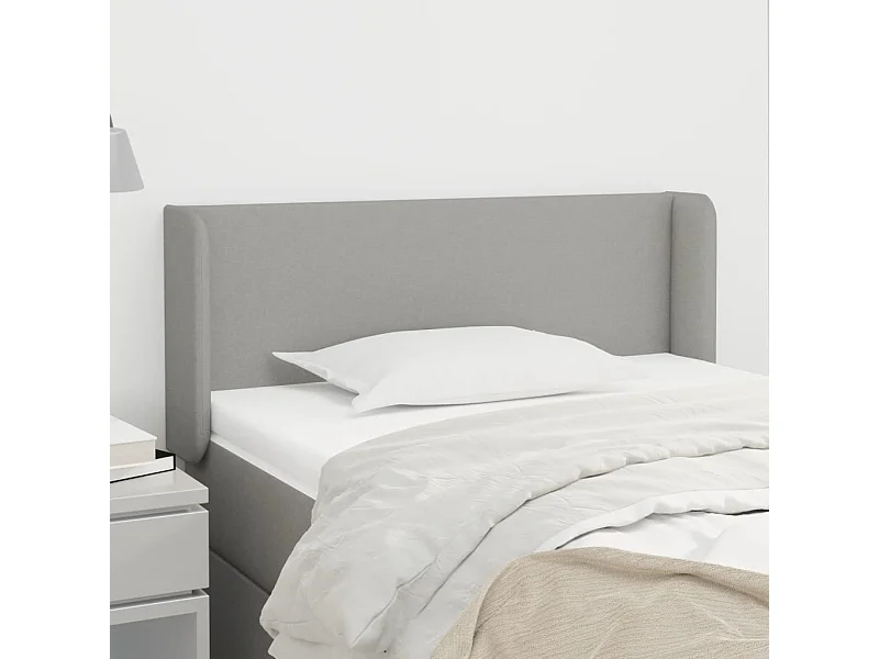 Mueble cabecero | Cabezal de cama | Cabecero de tela gris claro 93x16x78/88 cm