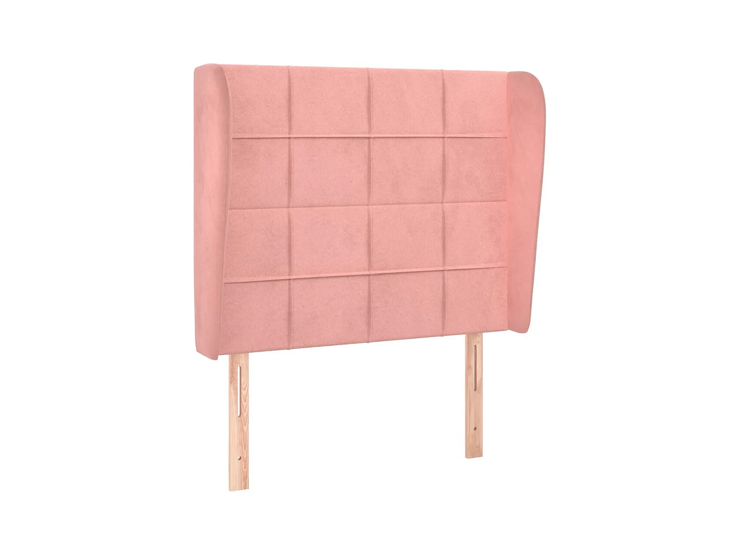 Cabecero | Cabezal de Cama | Mueble cabecero con orejas de terciopelo rosa 103x23x118/128 cm