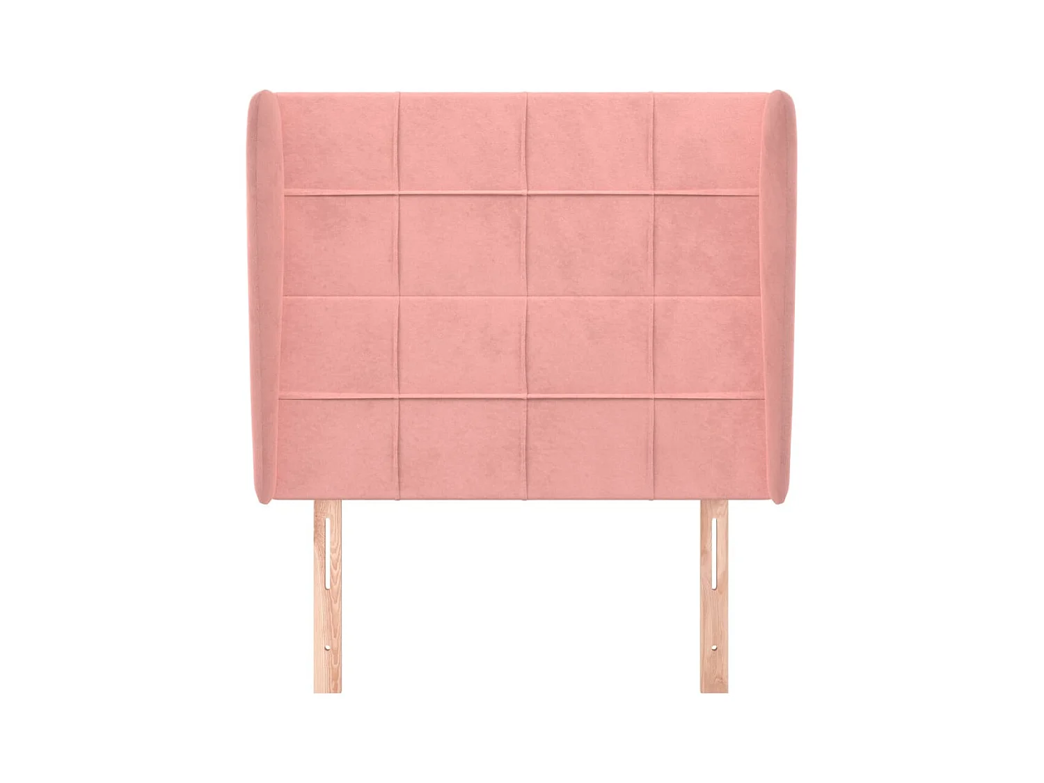 Cabecero | Cabezal de Cama | Mueble cabecero con orejas de terciopelo rosa 103x23x118/128 cm