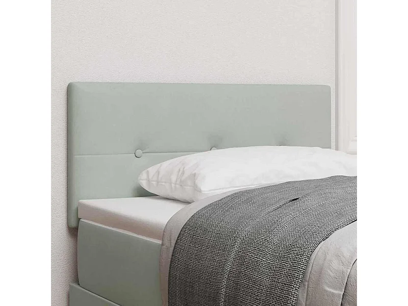 Cabecero | Cabezal de Cama | Mueble cabecero con luces de tiras LED Gris Claro 100 cm Terciopelo