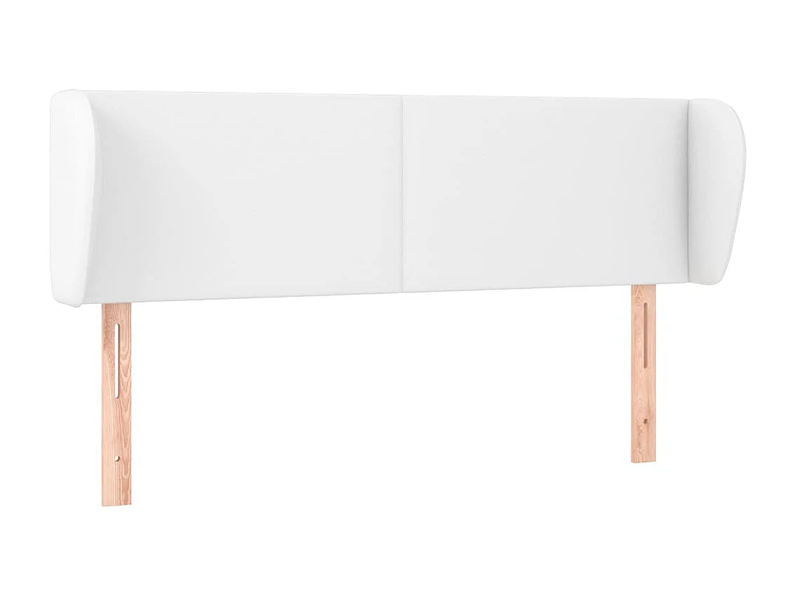 Tête de Lit | Panneau de tête pour lit Moderne avec oreilles Blanc 147x23x78/88 cm Similicuir