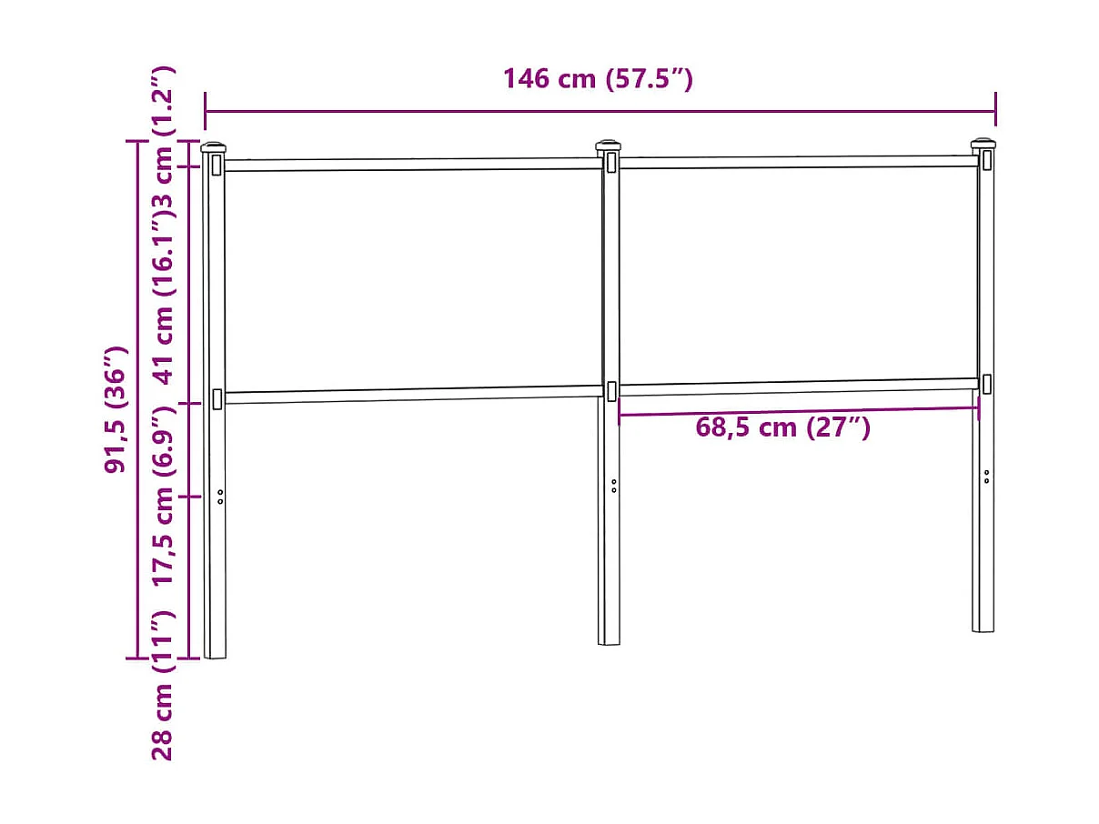 Tête de Lit | Panneau de tête pour lit Moderne chêne marron 140 cm bois d'ingénierie et acier