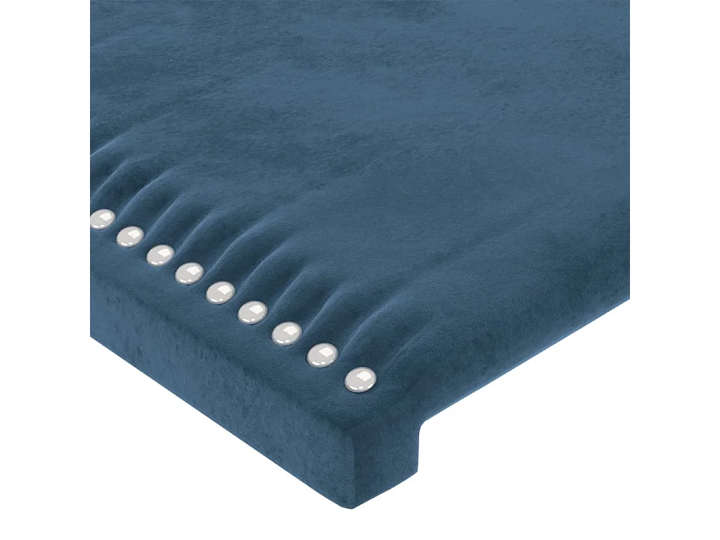 Tête de Lit | Panneau de tête pour lit Moderne à LED Bleu foncé 103x16x118/128 cm Velours
