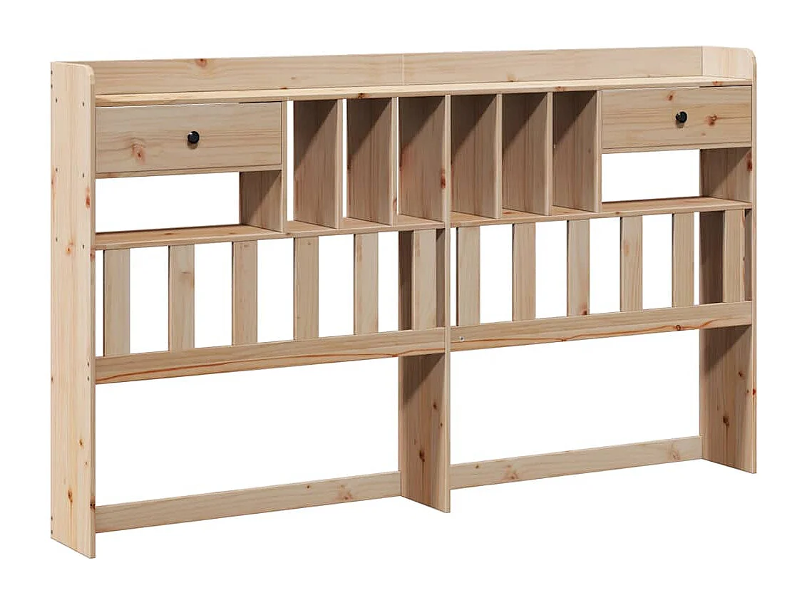 Cabecero de Cama | Cabezal de cama | Mueble de cabecero con almacenaje madera maciza de pino 180 cm