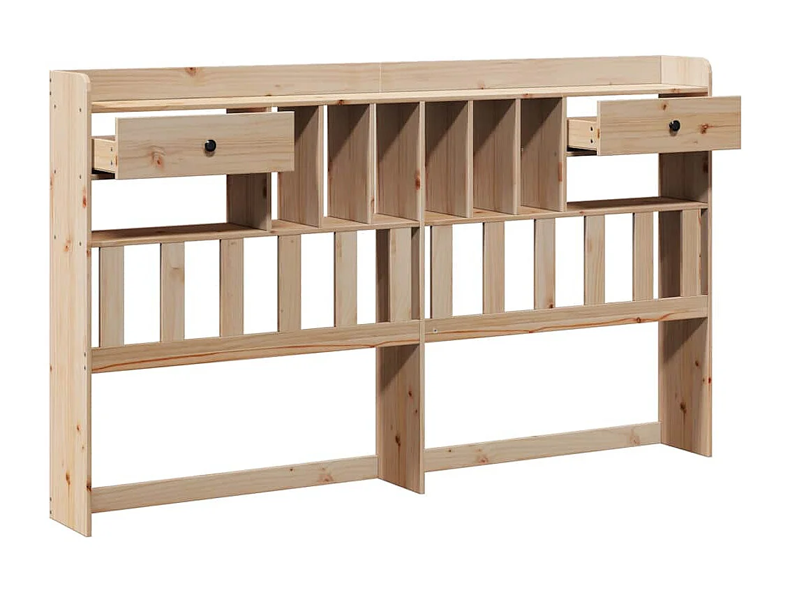 Cabecero de Cama | Cabezal de cama | Mueble de cabecero con almacenaje madera maciza de pino 180 cm