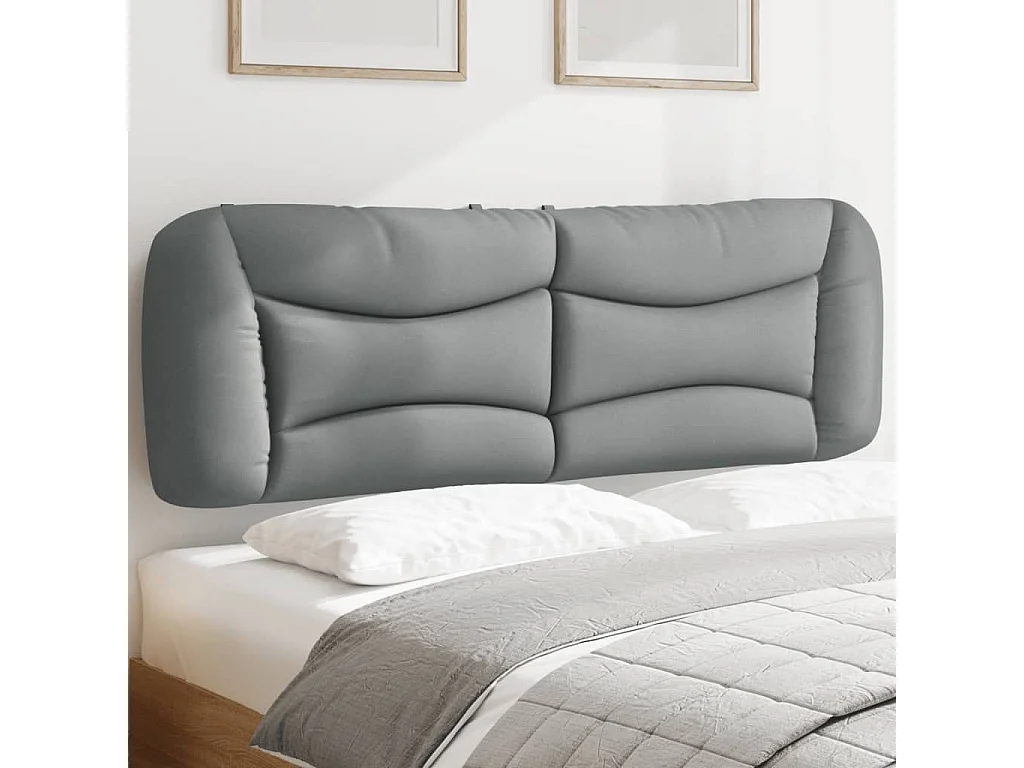Tête de lit | Coussin de tête de lit | Tête de lit décoratif gris clair 160 cm tissu