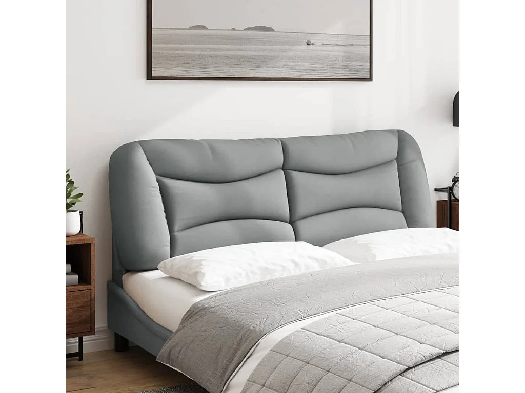 Tête de lit | Coussin de tête de lit | Tête de lit décoratif gris clair 160 cm tissu