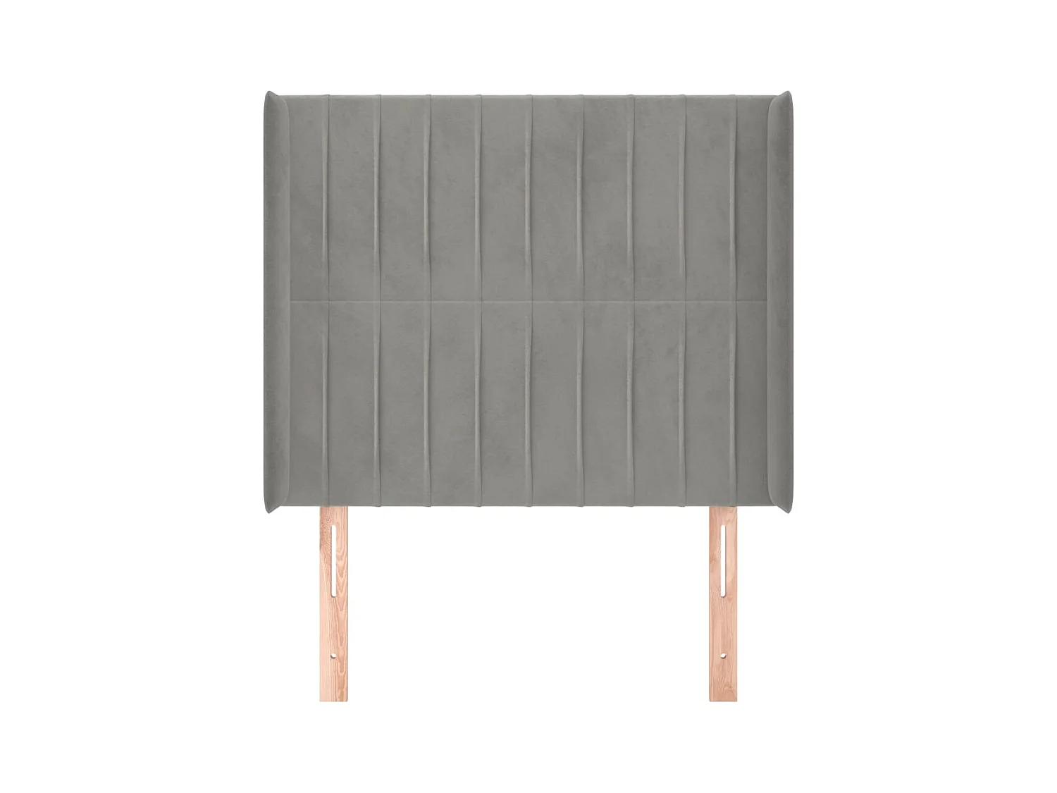 Tête de Lit | Panneau de tête pour lit Moderne avec oreilles Gris clair 103x16x118/128 cm Velours