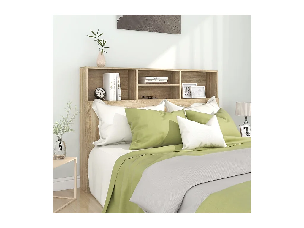 Cabecero de Cama | Cabezal de cama | Mueble de cabecero roble Sonoma 140x19x103,5 cm