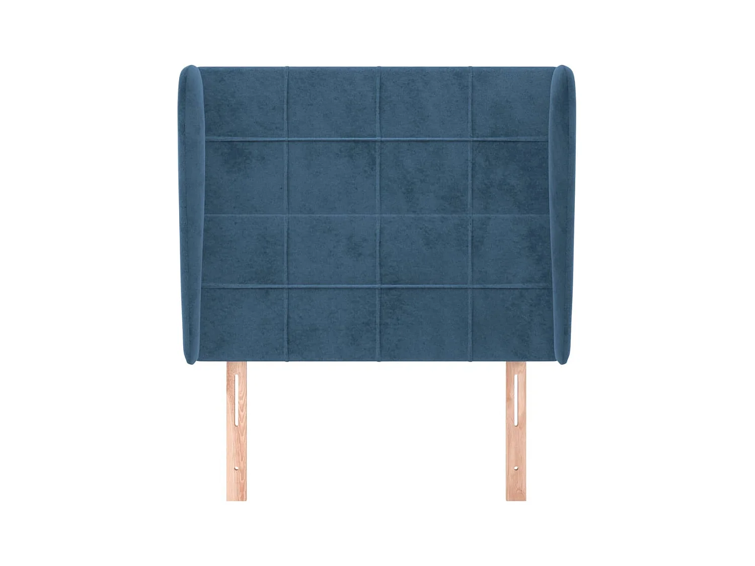 Cabecero | Cabezal de Cama | Mueble cabecero con orejas de terciopelo azul oscuro 93x23x118/128 cm