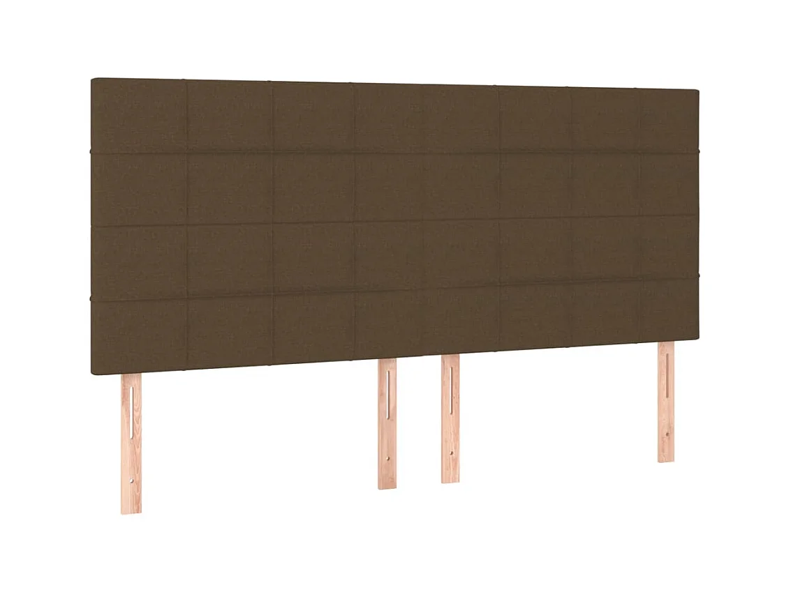 Têtes de lit | Panneaux de tête pour lit Moderne 4 pcs Marron Foncé 90x5x78/88 cm Tissu