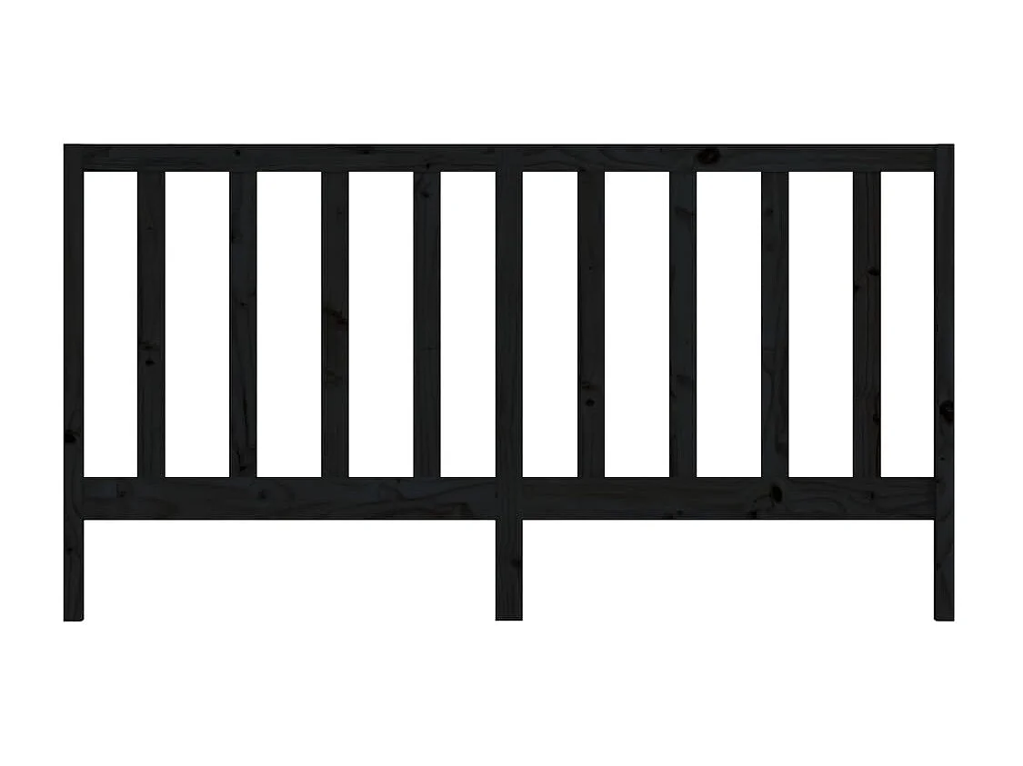 Cabecero de Cama | Cabezal de cama | Mueble de cabecero madera maciza de pino negro 186x4x100 cm