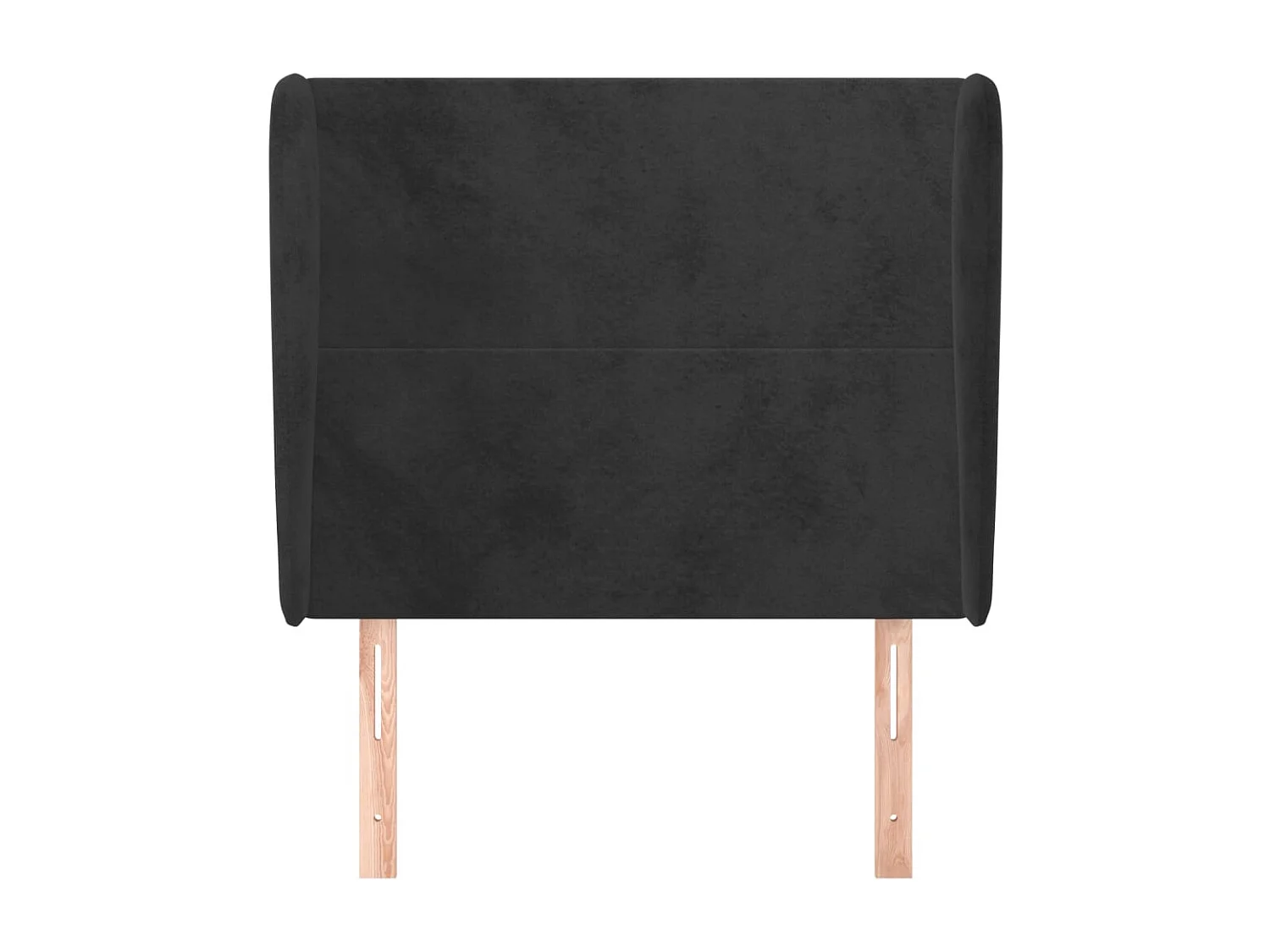 Cabecero | Cabezal de Cama | Mueble cabecero con orejas de terciopelo negro 93x23x118/128 cm