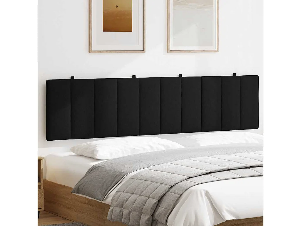 Tête de lit | Coussin de tête de lit | Tête de lit décoratif noir 200 cm tissu