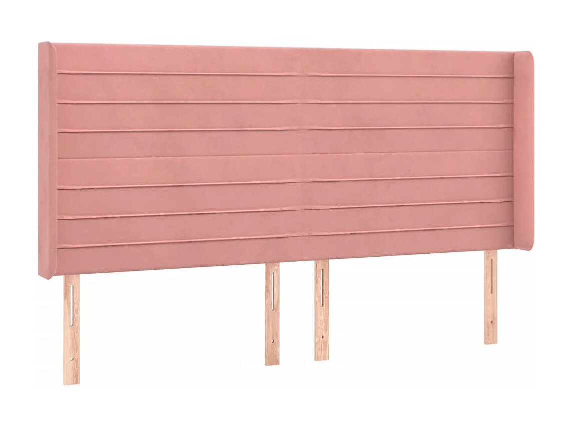 Hoofdbord | Hoofdeinde LED 183x16x118/128 cm fluweel roze