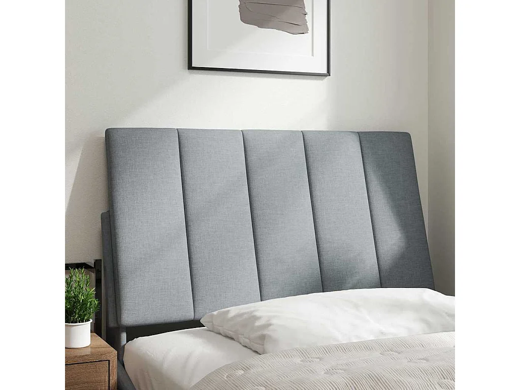 Cabecero de Cama | Cabezal de cama | Mueble de cabecero acolchado Hanko tela gris claro 90 cm