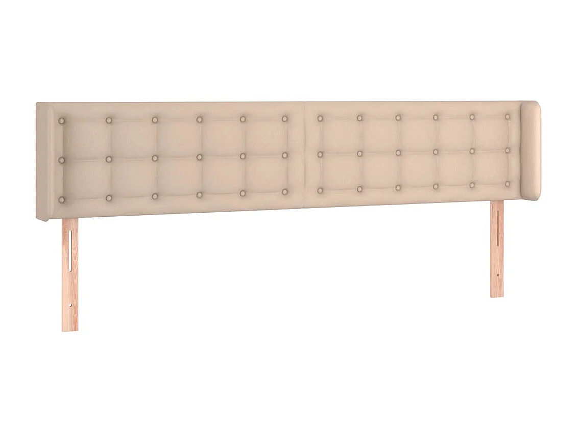 Tête de Lit | Panneau de tête pour lit Moderne à LED Cappuccino 203x16x78/88 cm Similicuir