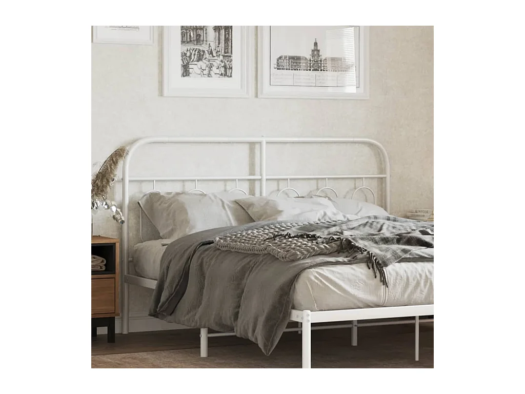 Mueble cabecero | Cabezal de cama | Cabecero de metal blanco 137 cm