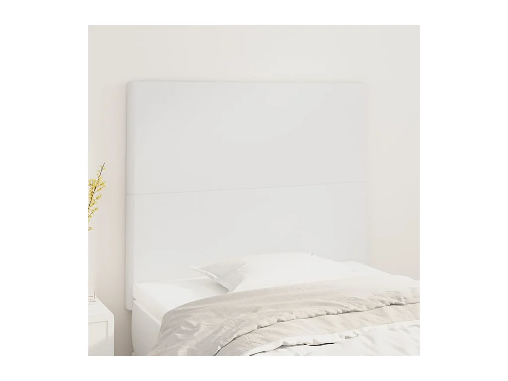 Têtes de lit | Panneaux de tête pour lit Moderne 2 pcs Blanc 90x5x78/88 cm Similicuir