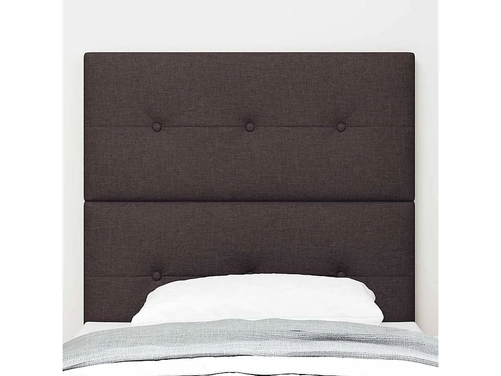 Tête de Lit | Panneau de tête pour lit Moderne LED avec Tête de Lit | Panneau de tête pour lit Moderne Marron foncé 80 cm tissu