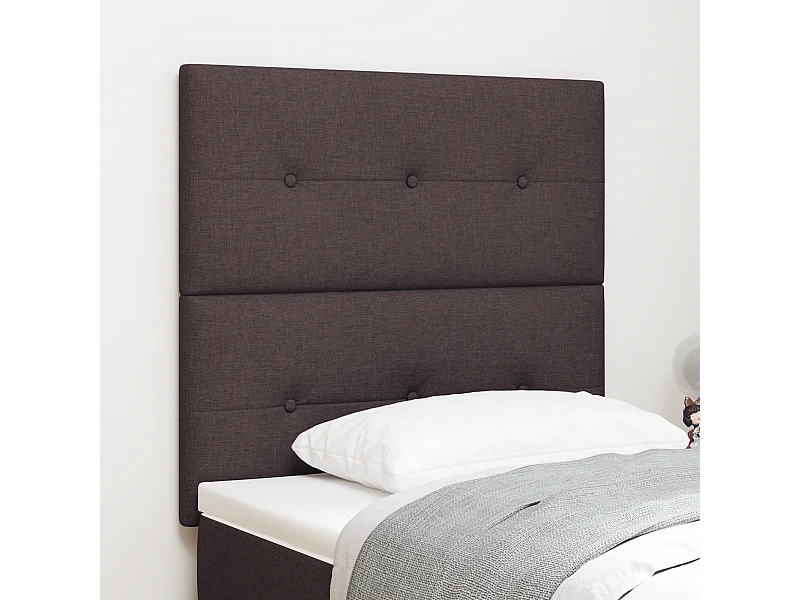 Tête de Lit | Panneau de tête pour lit Moderne LED avec Tête de Lit | Panneau de tête pour lit Moderne Marron foncé 80 cm tissu