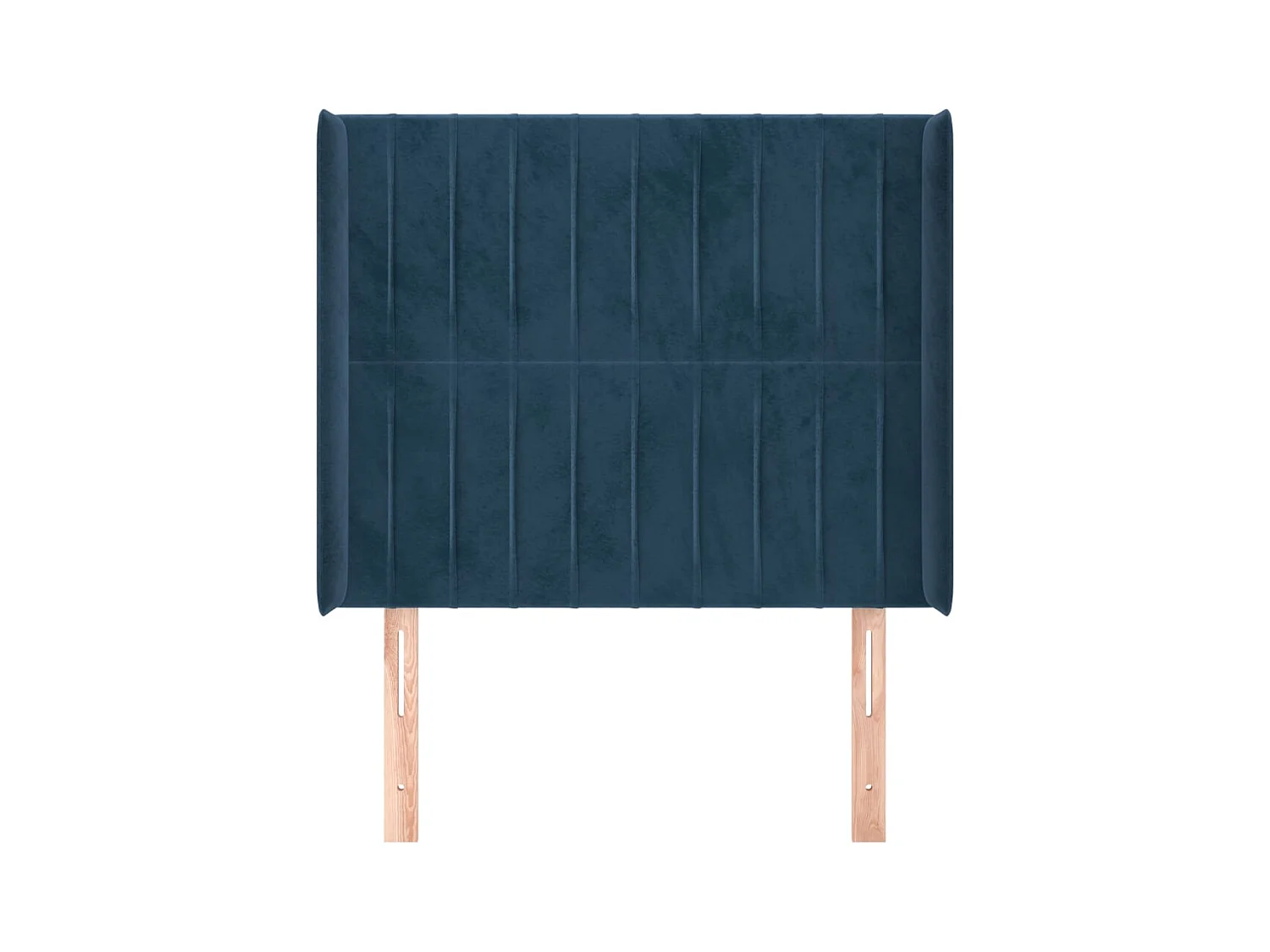 Cabecero | Cabezal de Cama | Mueble cabecero con orejas de terciopelo azul oscuro 103x16x118/128 cm