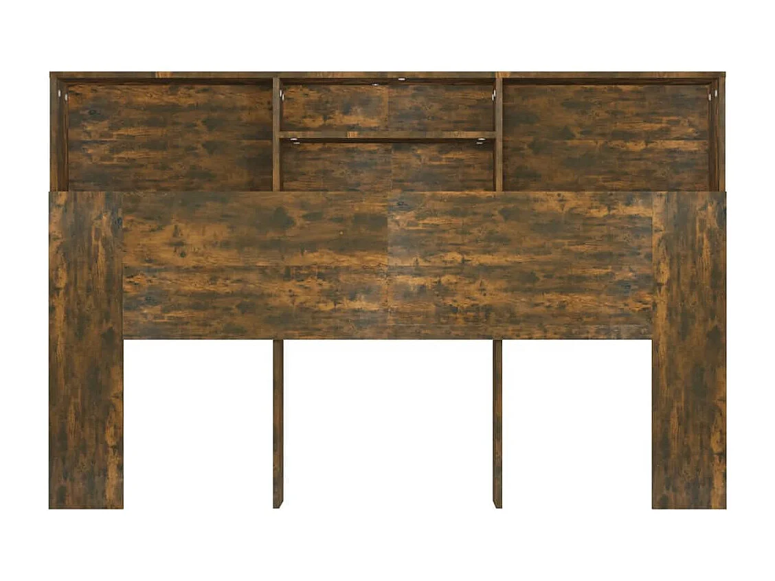 Tête de Lit avec rangement | Armoire de tête de lit Chêne fumé 160x19x103,5 cm
