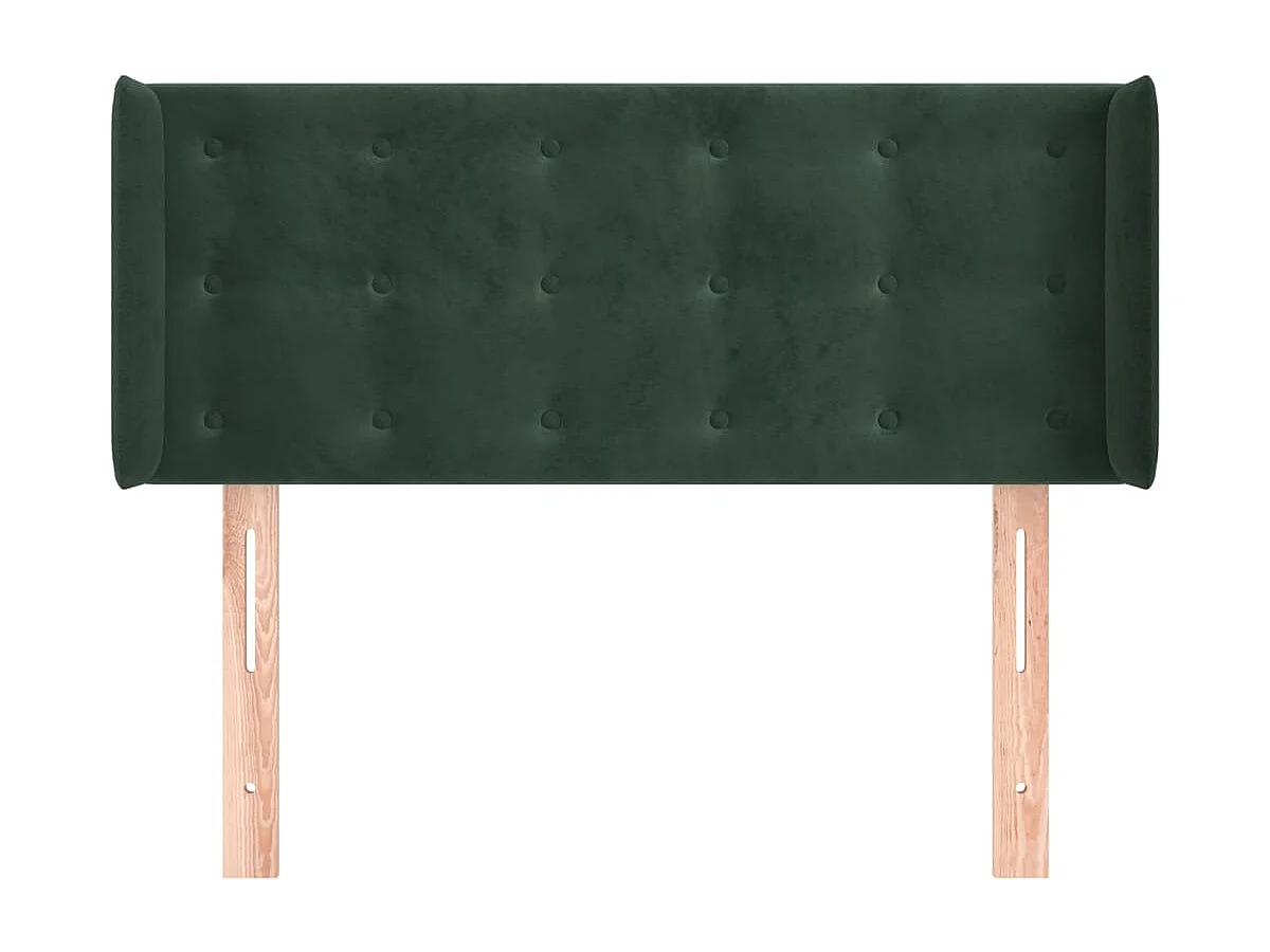 Mueble cabecero | Cabezal de cama | Cabecero de terciopelo verde oscuro 103x16x78/88 cm