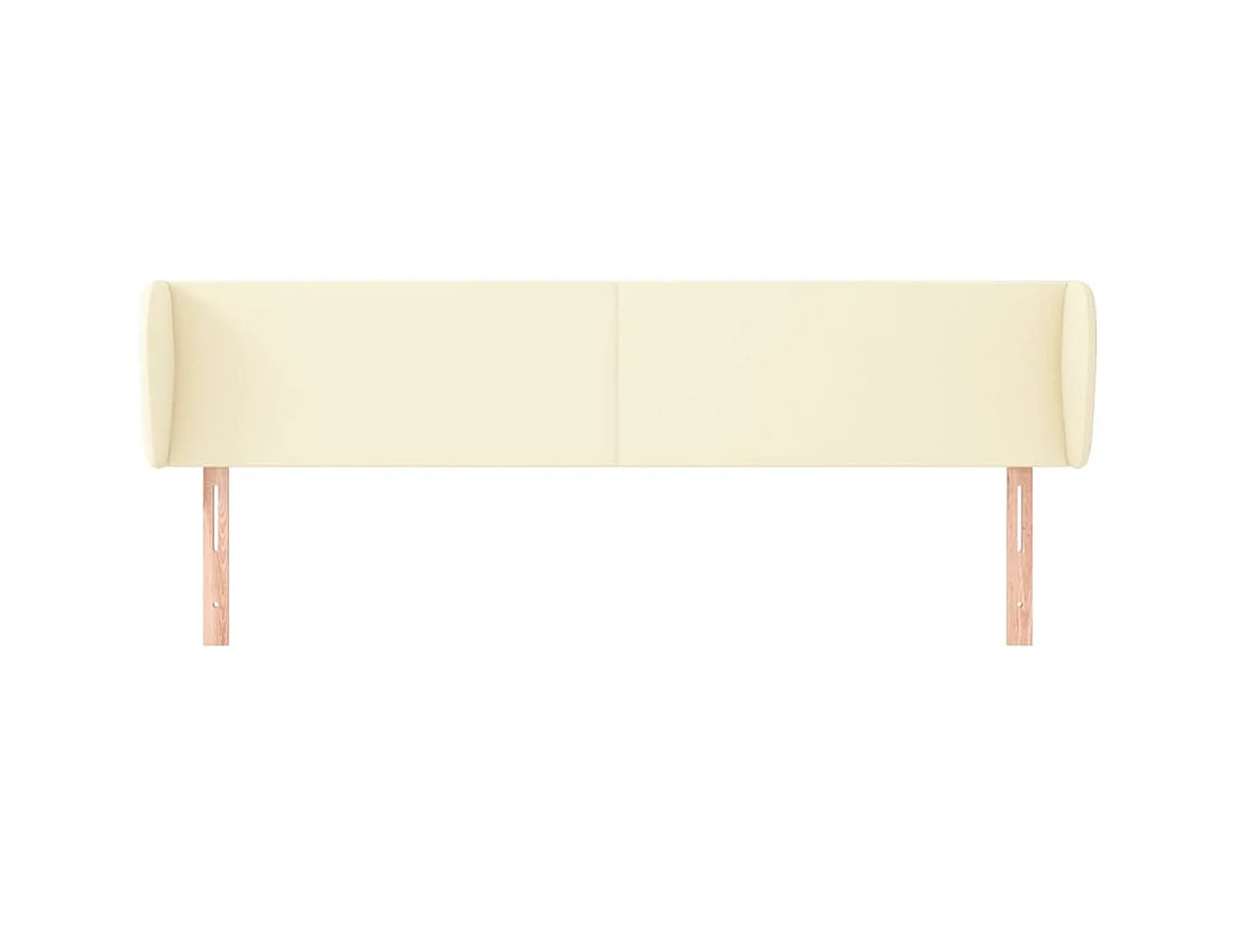Tête de Lit | Panneau de tête pour lit Moderne avec oreilles Crème 183x23x78/88 cm Similicuir