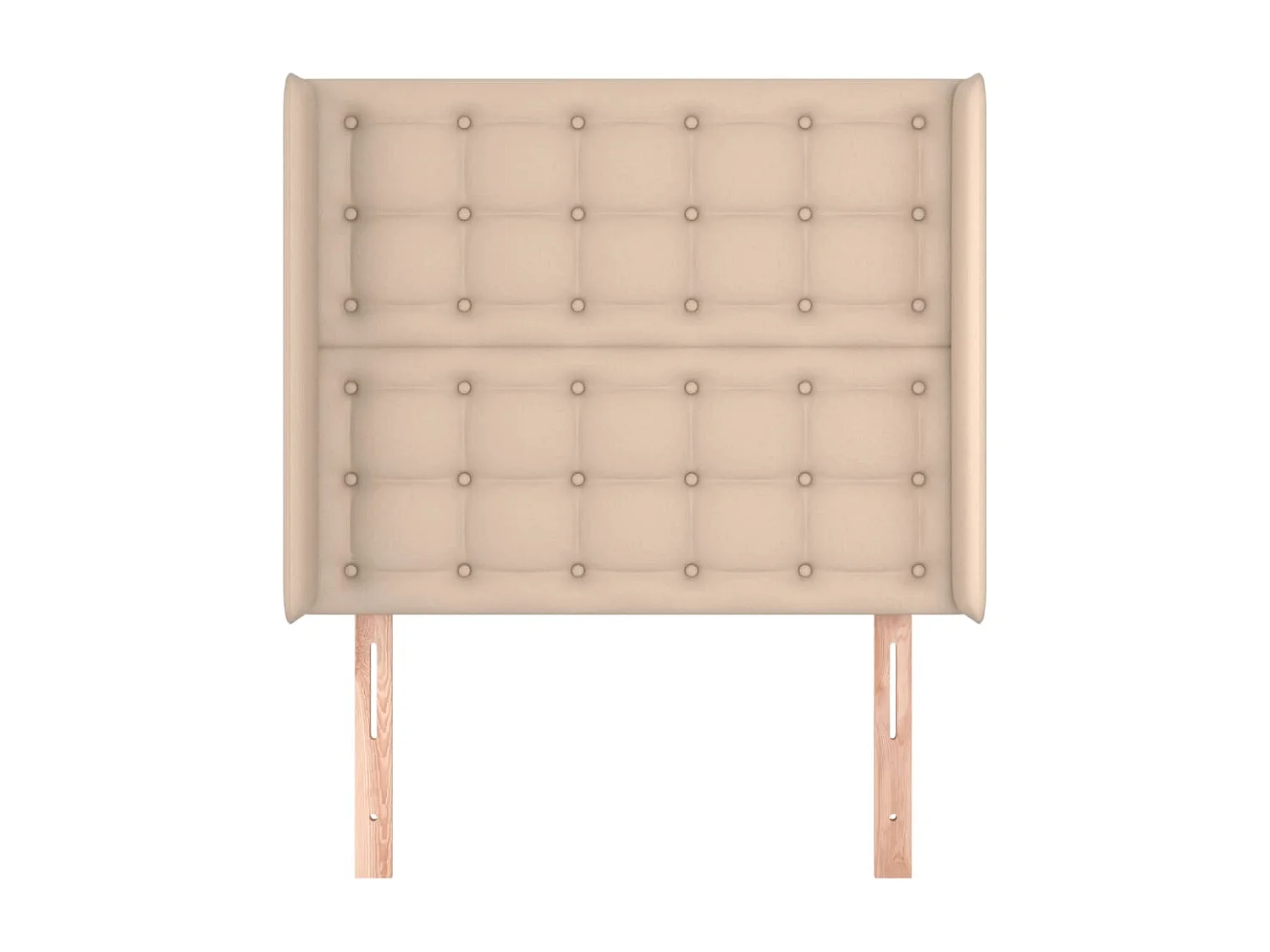 Cabecero | Cabezal de Cama | Mueble cabecero con orejas cuero sintético capuchino 103x16x118/128 cm