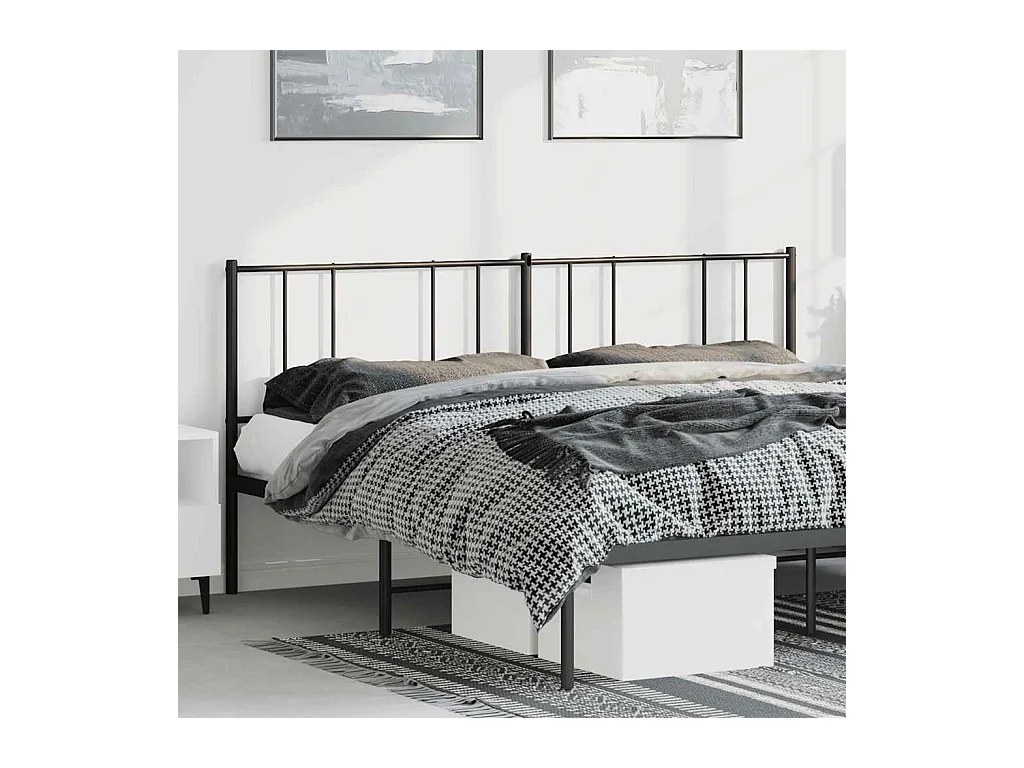 Tête de Lit | Panneau de tête pour lit Moderne métal noir 180 cm