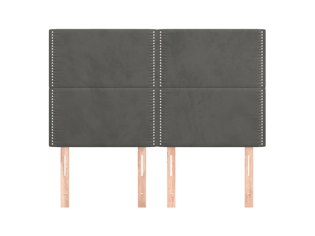 Cabeceros | Cabezal de cama | Mueble de cabecero 4 unidades terciopelo gris oscuro 72x5x78/88 cm