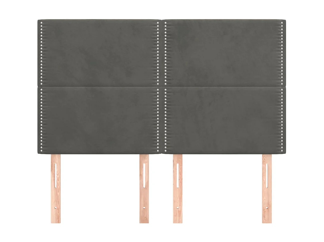 Têtes de lit | Panneaux de tête pour lit Moderne 4 pcs Gris foncé 72x5x78/88 cm Velours